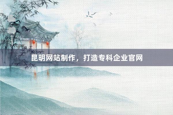 昆明网站制作，打造专科企业官网
