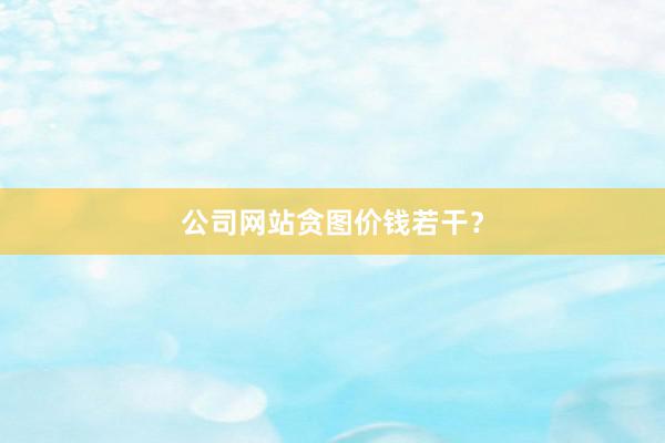 公司网站贪图价钱若干？